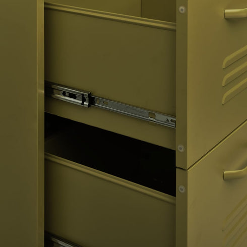 Lady Jillian -  Drawer Cabinet Olive Green 80x35x101,5 cm Steel